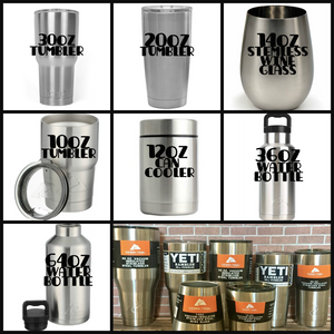 1. Glitter and/or Painted Stainless Steel Tumbler