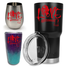 Load image into Gallery viewer, FIRE LOVE #4 | Glitter and/or Painted Stainless Steel Tumbler
