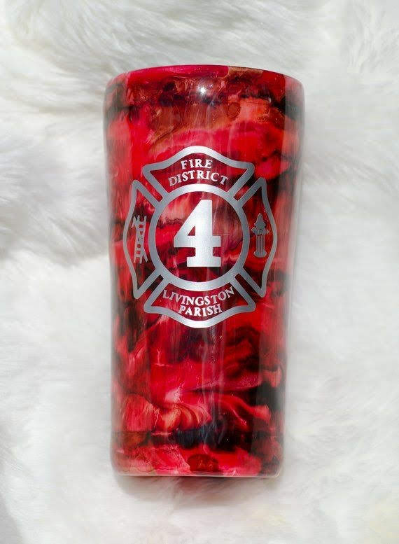 FLAME SWIRLS | Glitter and/or Painted Stainless Steel Tumbler