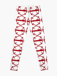 MALTESE CROSS with RED LINE HEART #36 | women's leggings
