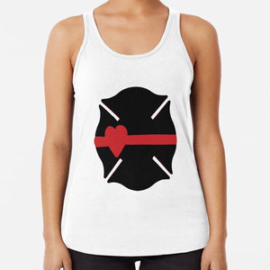 MALTESE CROSS with RED LINE and HEART #16 | women's racerback tank top
