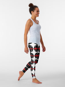 MALTESE CROSS with RED LINE HEART #43 | women's leggings